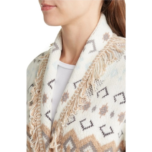NWT LUCKY BRAND  Southwest Print Open Front Tie Cardigan Sweater Womens S - Picture 5 of 14